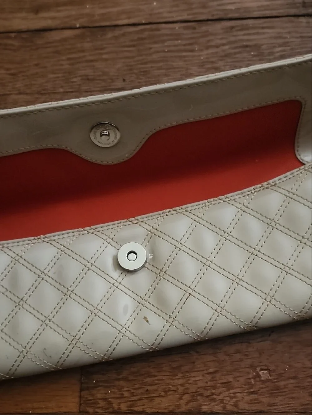 GAP Quilted Fold-Over Clutch - Cream